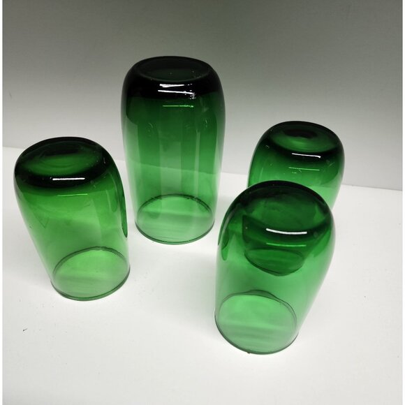 Forest Green Vintage Glasses, Roly Poly Anchor Hocking Set (4) - Picture 5 of 7